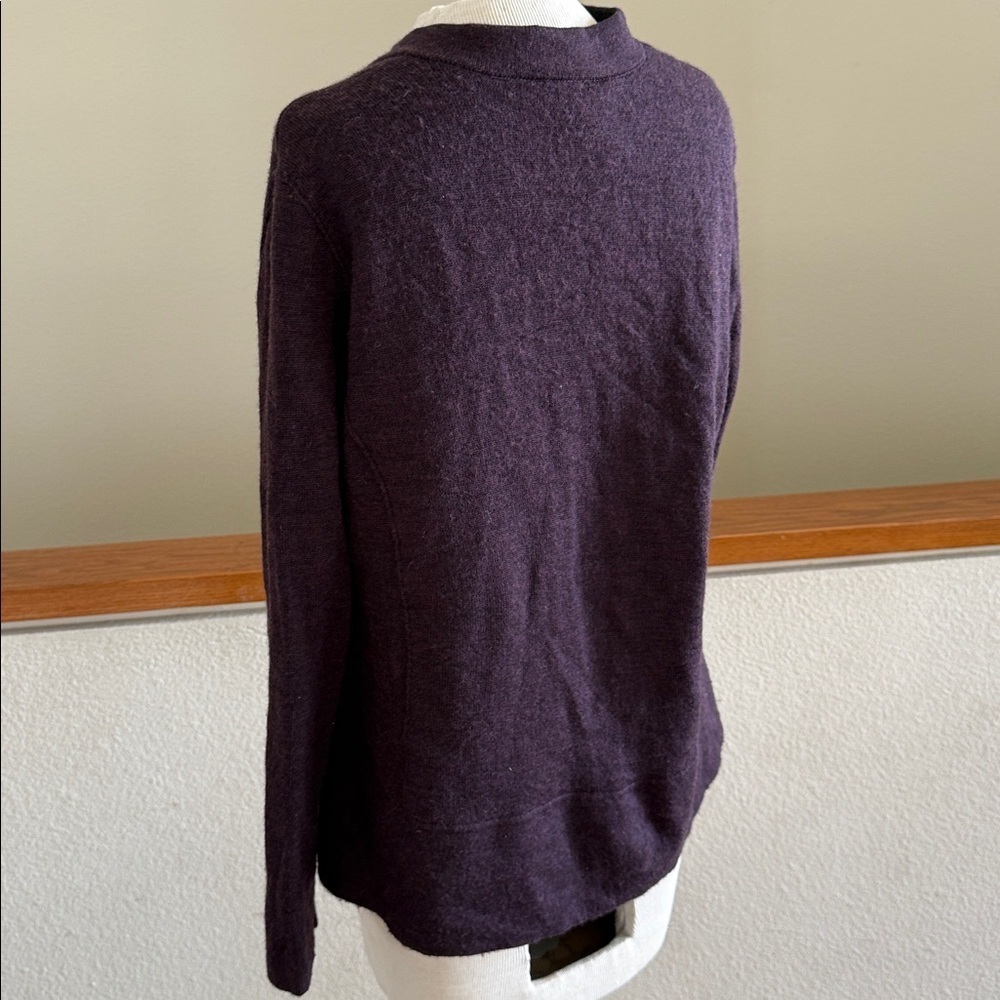 Eileen Fisher merino wool purple  Knit cardigan sweater size small - Picture 6 of 10